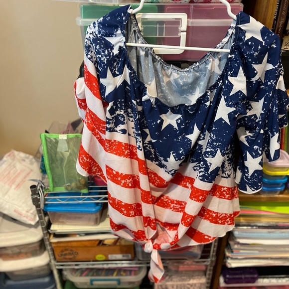 American Flag designed, gauze type, thin - Picture 4 of 5